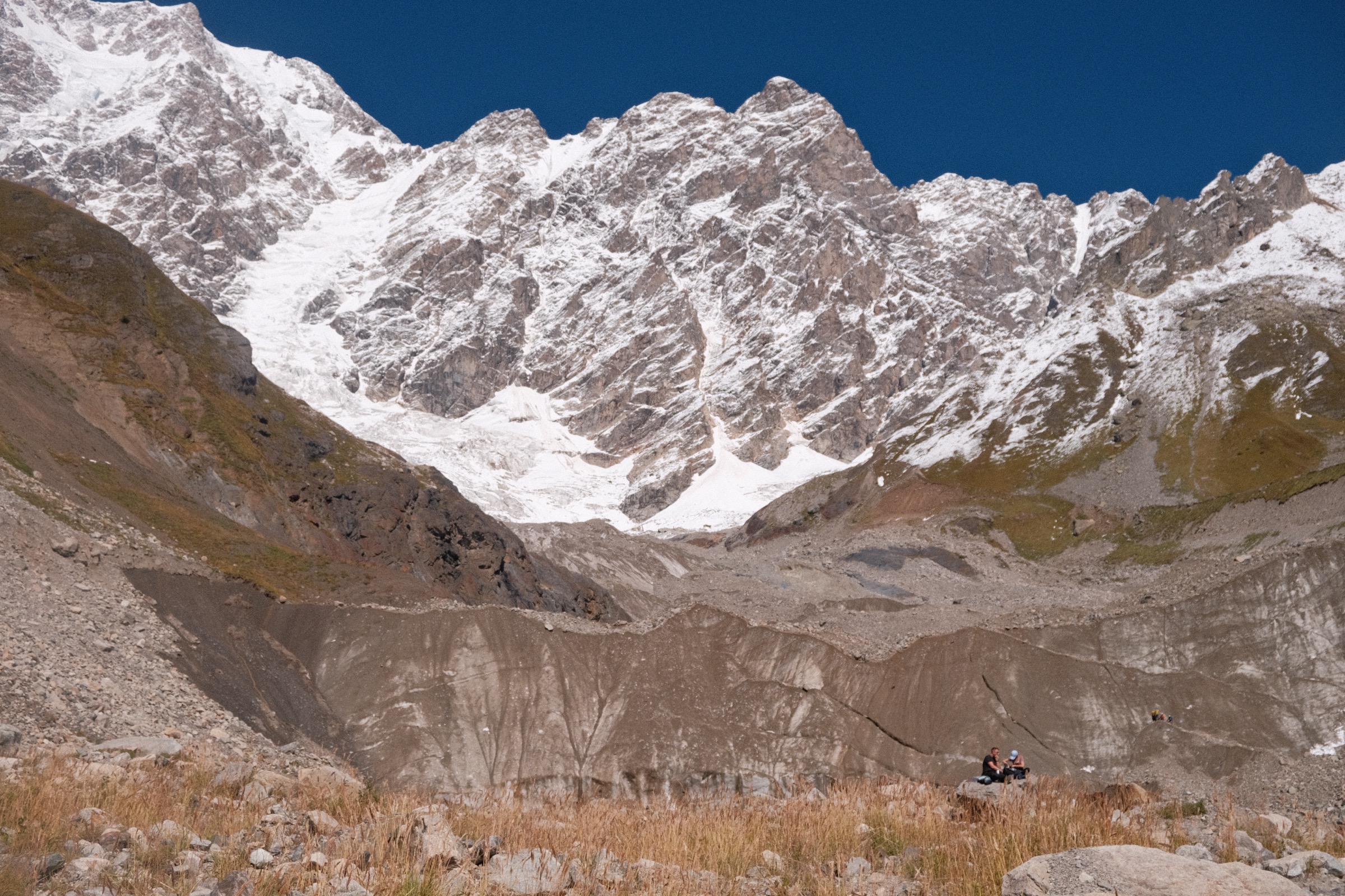 View of towers and mountains from the trail