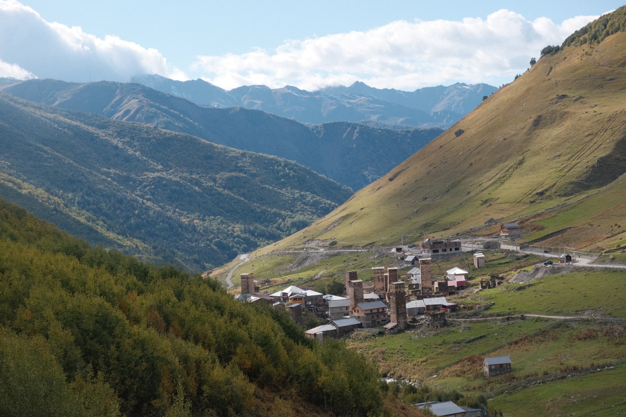 Evening light over Svaneti peaks