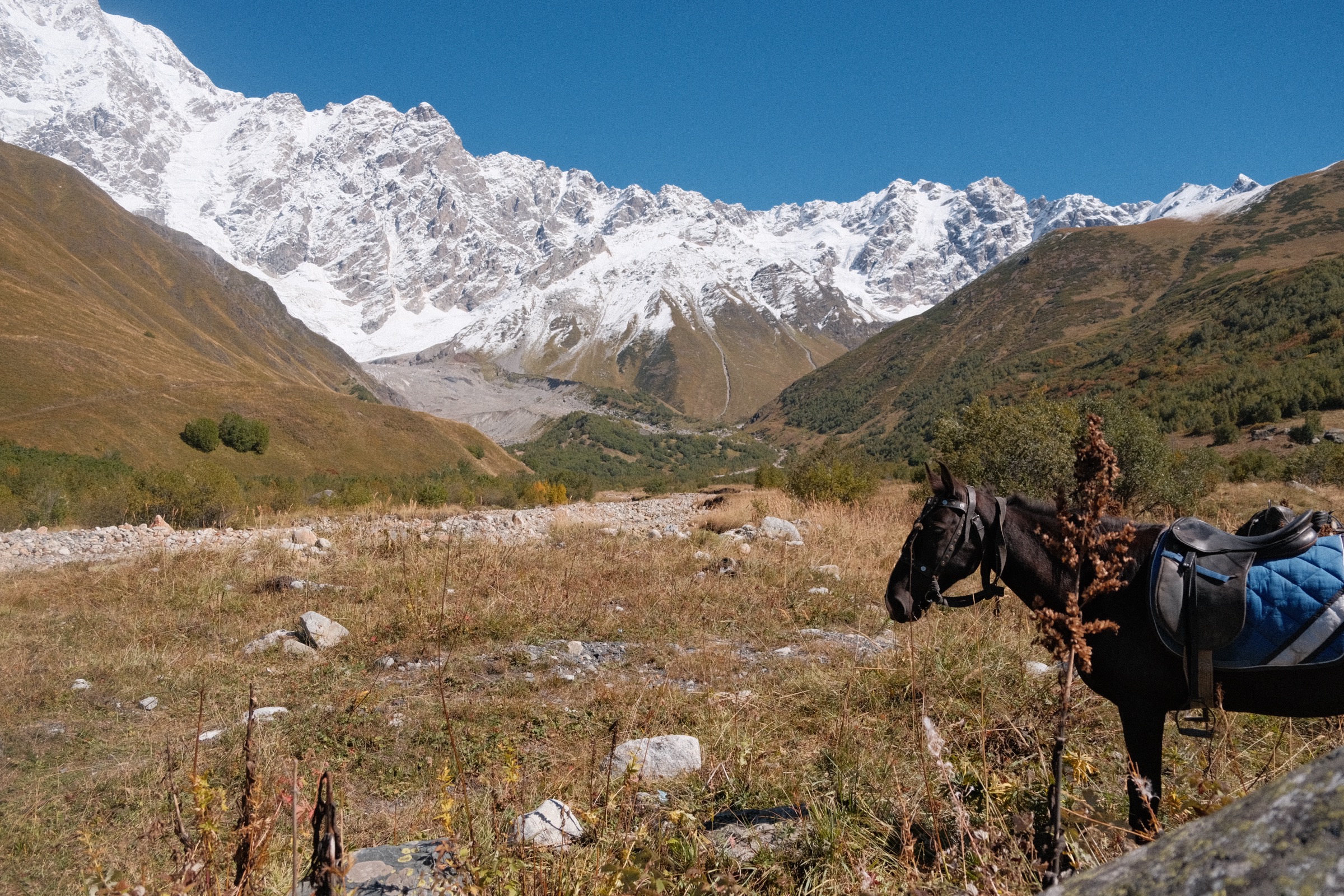 Morning ride leaving Ushguli village